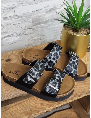 Mules femme serpent Kaporal Solinea noires