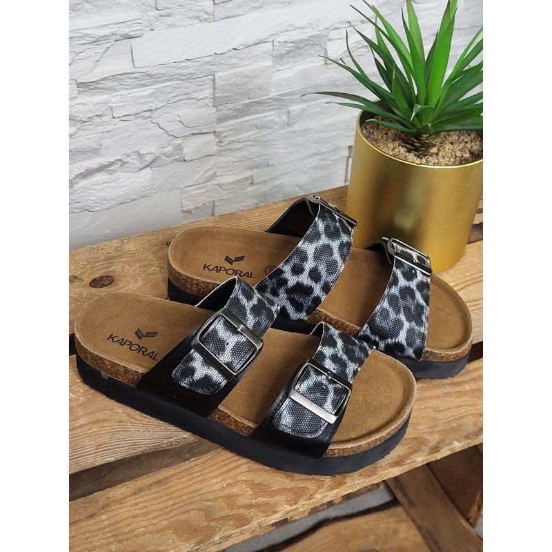 Mules femme serpent Kaporal Solinea noires