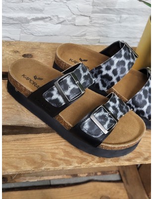 Mules femme serpent Kaporal Solinea noires