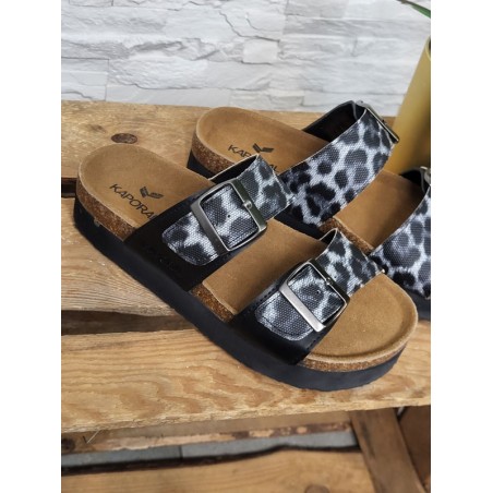 Mules femme serpent Kaporal Solinea noires