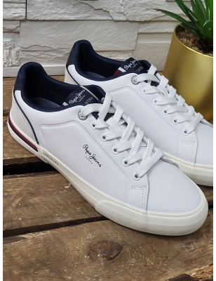 Baskets homme Pepe Jeans Kenton campus blanches