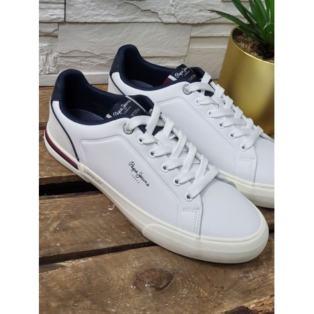 Baskets homme Pepe Jeans Kenton campus blanches