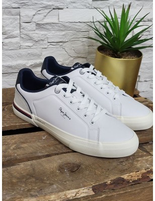 Baskets homme Pepe Jeans Kenton campus blanches