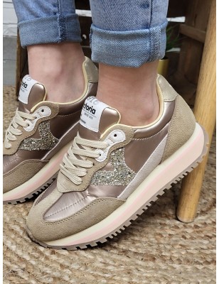 Baskets femme sneakers Victoria Viento beiges