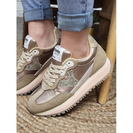 Baskets femme sneakers Victoria Viento beiges