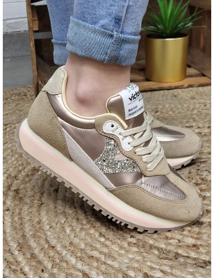 Baskets femme sneakers Victoria Viento beiges