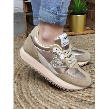 Baskets femme sneakers Victoria Viento beiges