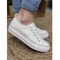 Baskets femme en toile LPB Indira01 blanches