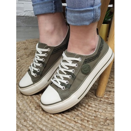 Baskets en toile LPB Indira01 kaki