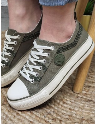 Baskets en toile LPB Indira01 kaki