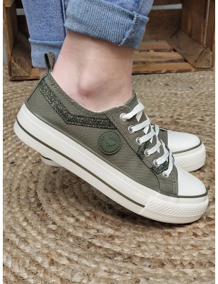 Baskets en toile LPB Indira01 kaki