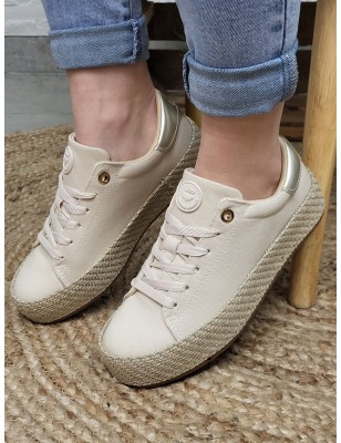Baskets femme toile LPB Najema beiges