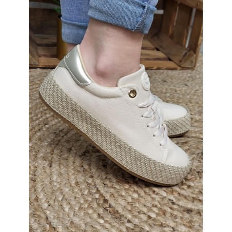 Baskets femme toile LPB Najema beiges