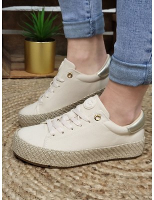 Baskets femme toile LPB Najema beiges