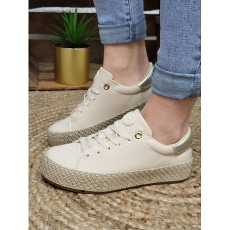 Baskets femme toile LPB Najema beiges