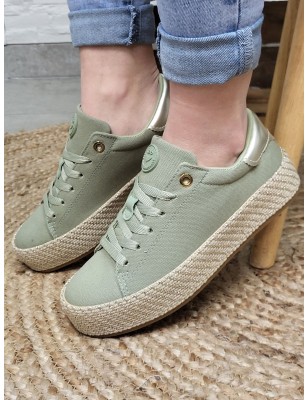 Baskets femme toile LPB Najema kaki