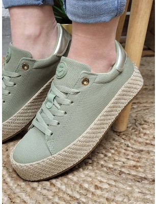 Baskets femme toile LPB Najema kaki
