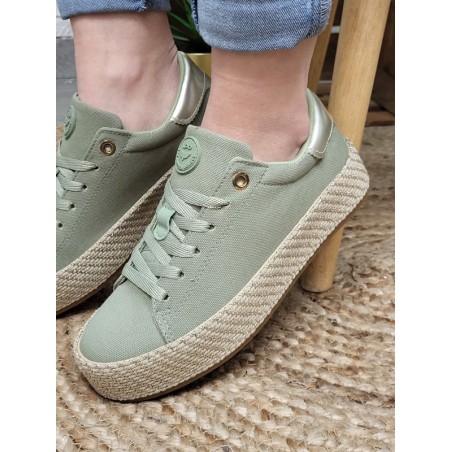 Baskets femme toile LPB Najema kaki