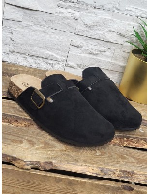 Sabots homme daim basic Meyer noirs