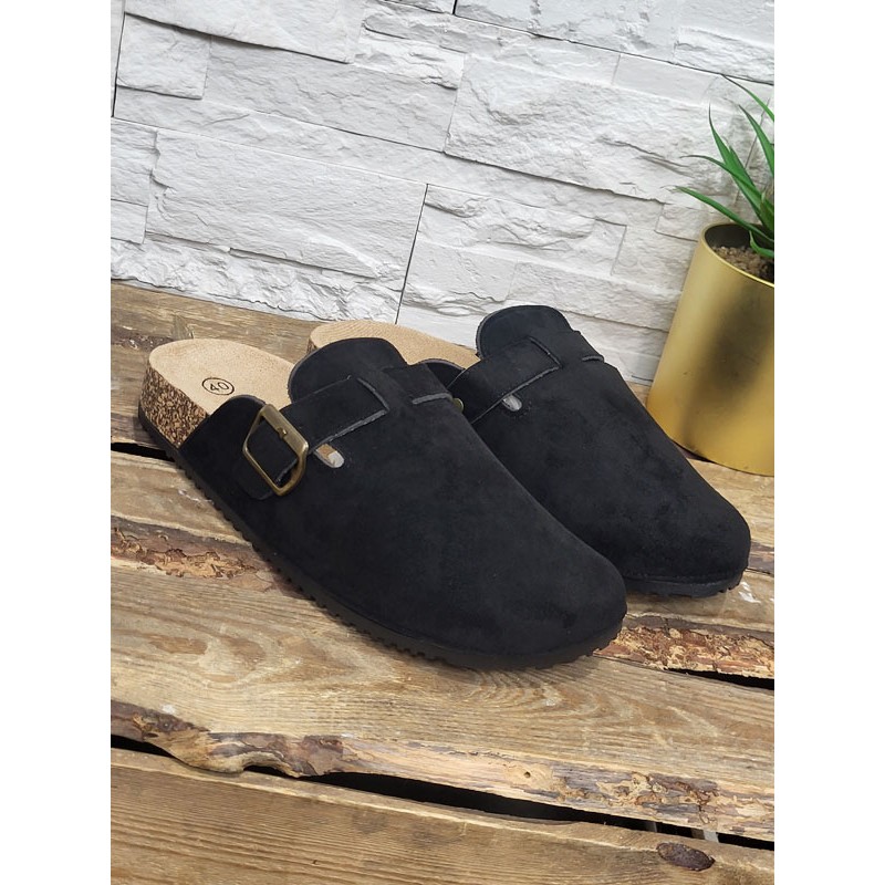 Sabots homme daim basic Meyer noirs