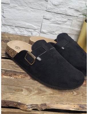 Sabots homme daim basic Meyer noirs