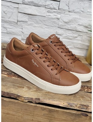 Baskets homme Pepe Jeans Joe basic marron