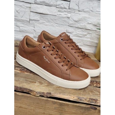 Baskets homme Pepe Jeans Joe basic marron
