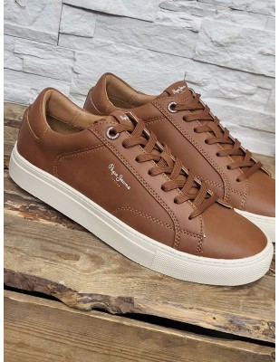 Baskets homme Pepe Jeans Joe basic marron