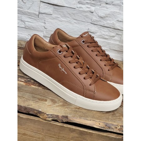 Baskets homme Pepe Jeans Joe basic marron