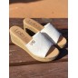 Mules femme compensées LPB Lucia ecru