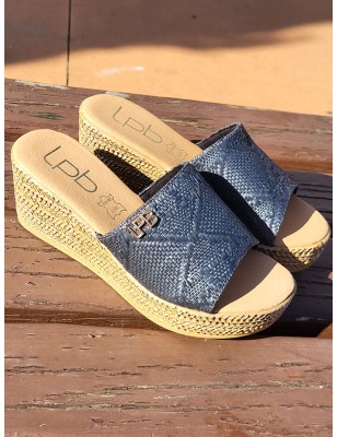 Mules femme compensées LPB Lucia noires