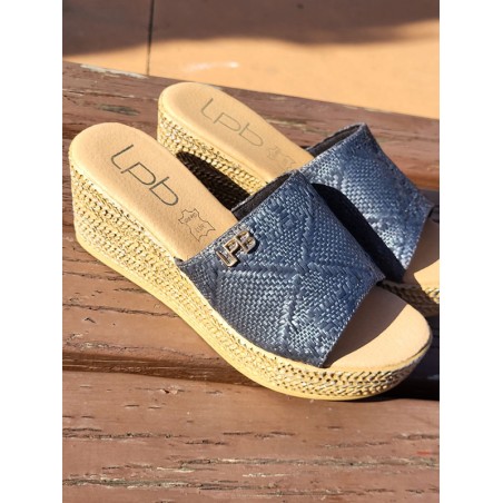 Mules femme compensées LPB Lucia noires