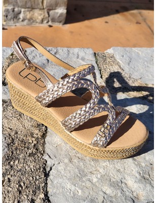 Sandales femme compensées LPB Niza champagne