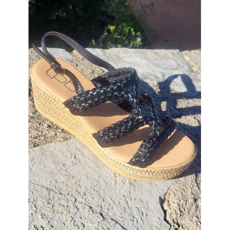 Sandales femme compensées LPB Niza noires