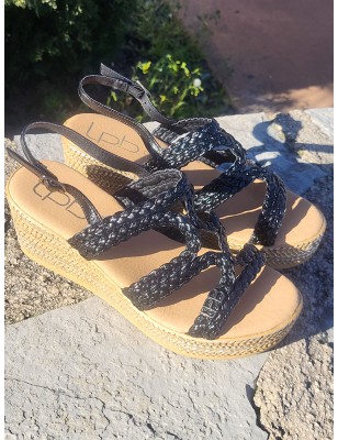 Sandales femme compensées LPB Niza noires
