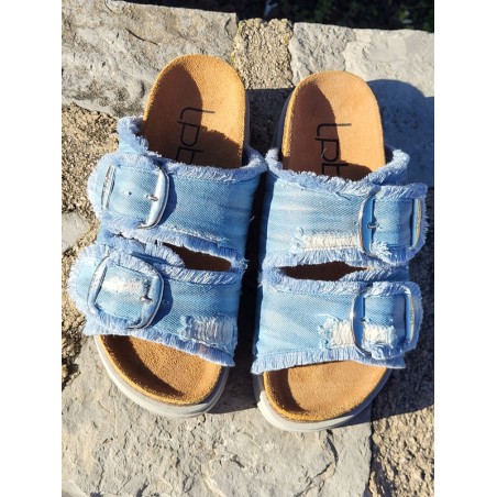 Mules femme LPB Laure bleu jean