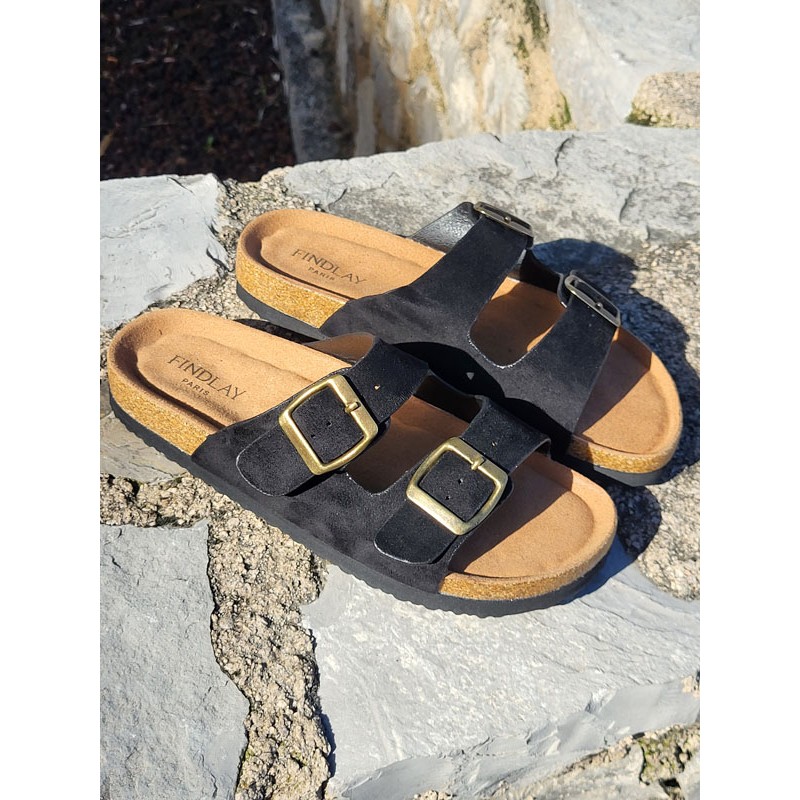 Mules femme daim Celesta noires