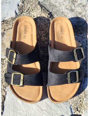 Mules femme daim Celesta noires