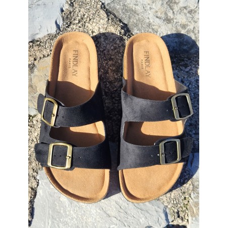 Mules femme daim Celesta noires