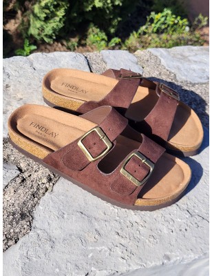 Mules femme daim Celesta marron