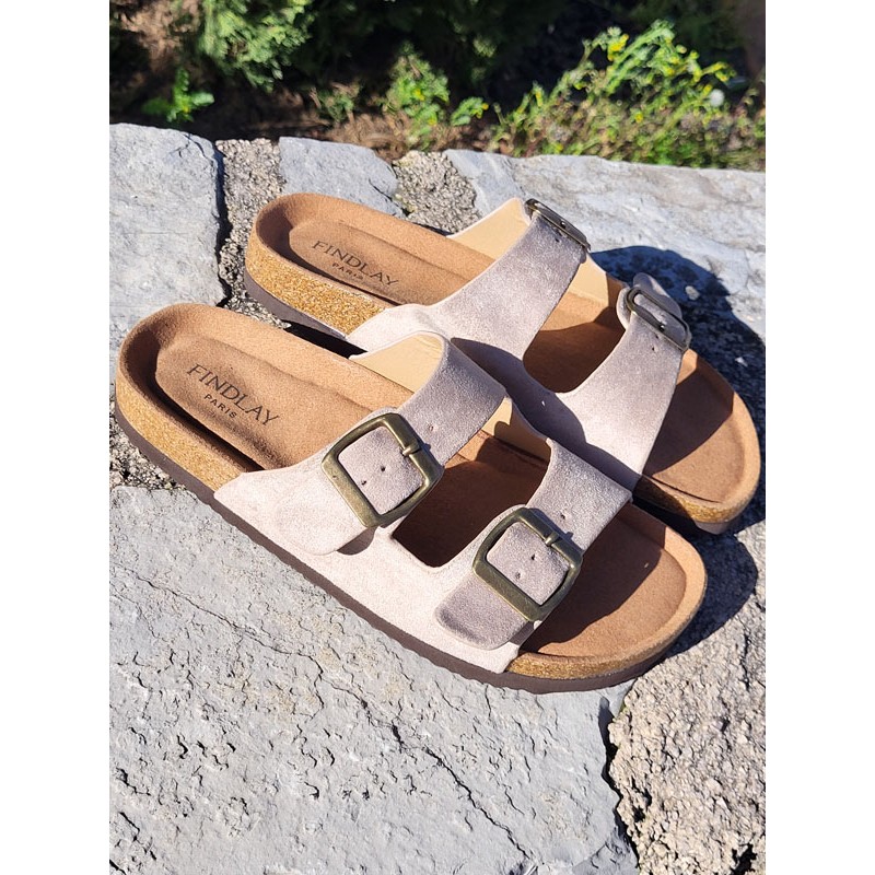 Mules femme daim Celesta taupe