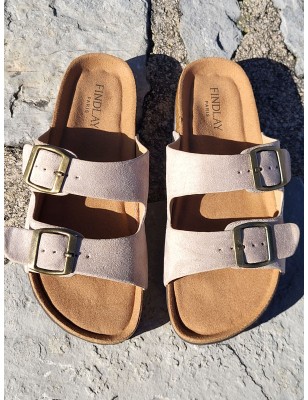 Mules femme daim Celesta taupe