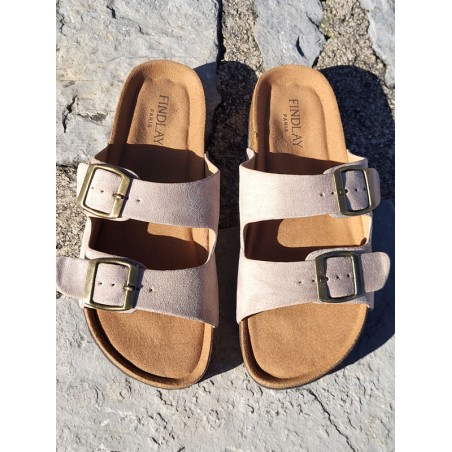 Mules femme daim Celesta taupe