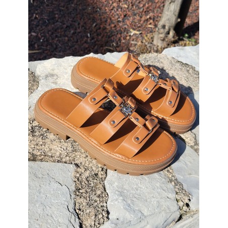 Mules femme Irisia camel