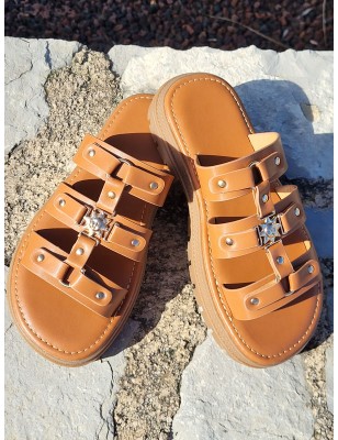 Mules femme Irisia camel