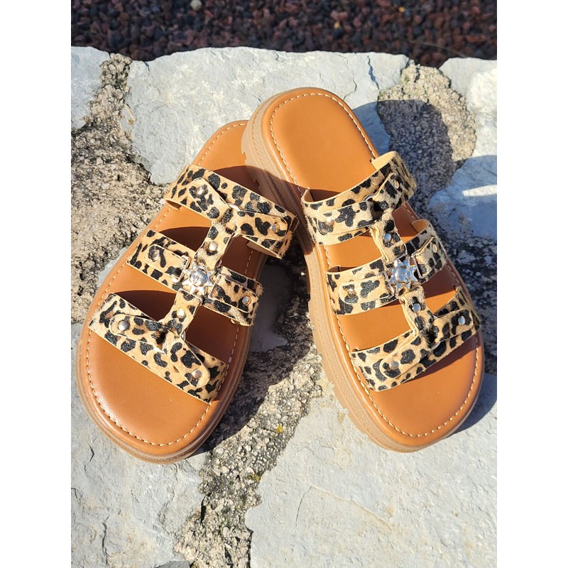 Mules femme Irisia léopard