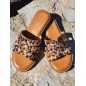 Mules femme daim Gina léopard