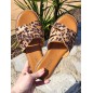 Mules femme daim Gina léopard