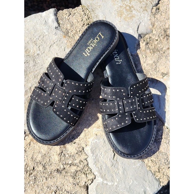 Mules femme daim Gina noires