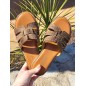 Mules femme daim Gina kaki